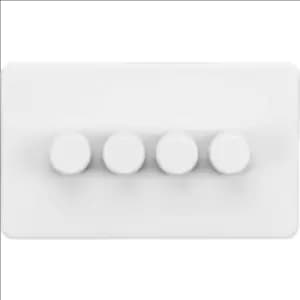 KnightsBridge Screwless 4G 2-way 10-200W (5-150W LED) trailing edge dimmer - Matt White