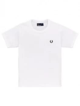 Fred Perry Boys Logo Short Sleeve T-Shirt - White, Size 6-7 Years