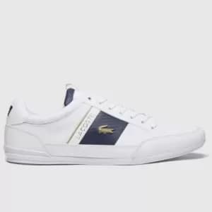 Lacoste White & Navy Chaymon Trainers