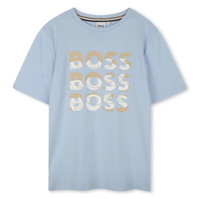 Boss Multi Logo T-Shirt Juniors - Blue Blue 13 - 14 Years