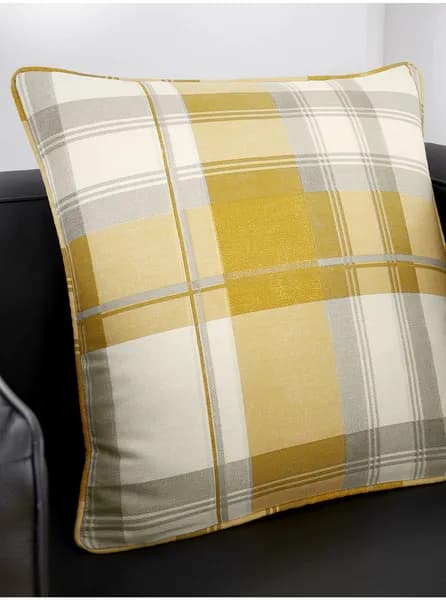 Fusion Balmoral Check Filled Cushion Ochre