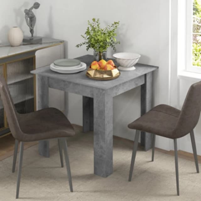 HOMCOM HOMCOM Square Dining Table, Kitchen Table with Faux Cement Effect in Grey Grey One Size Unisex 5063603070400