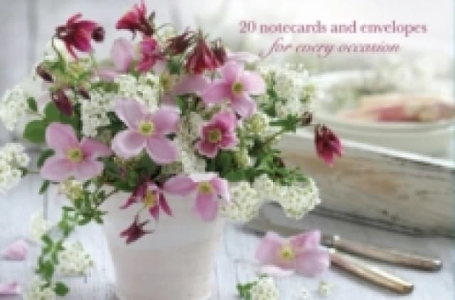 Card Box of 20 Notecards and Envelopes: Clematis. Cards. By Peony Press Books