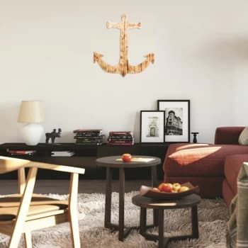 Anchor - Walnut Walnut Decorative Wooden Wall Accessory