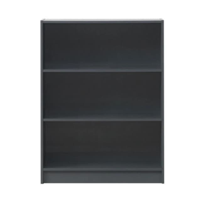 Timber Art Design 3 Tier Bookcase Wide Display Shelving Storage Unit Wood Furniture Dark Grey
