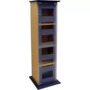 MANHATTAN - Glass Door 120 CD / 52 DVD / Bluray / Media Storage Shelves - Beech / Grey