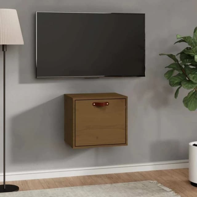 Vidaxl Wall Cabinet Honey Brown 40X30X35cm Solid Wood Pine, Brown 818348