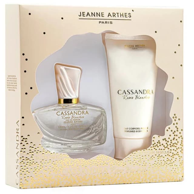 Jeanne Arthes Cassandra Roses Blanches Gift Set 100ml Eau de Parfum + 100ml Body Lotion