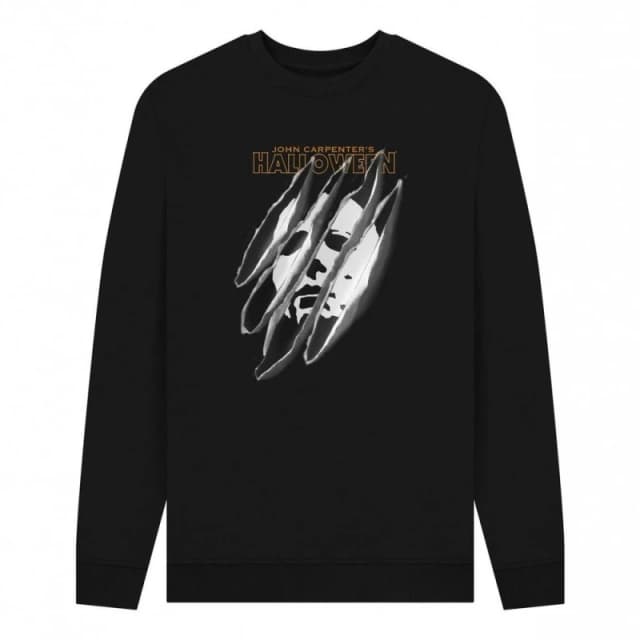 Halloween Mens Slasher Sweatshirt in Black Size: Small Black Male S
