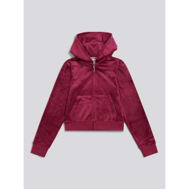 Juicy Couture Velour Hoody Red Plum B47 female 14-15 Yrs
