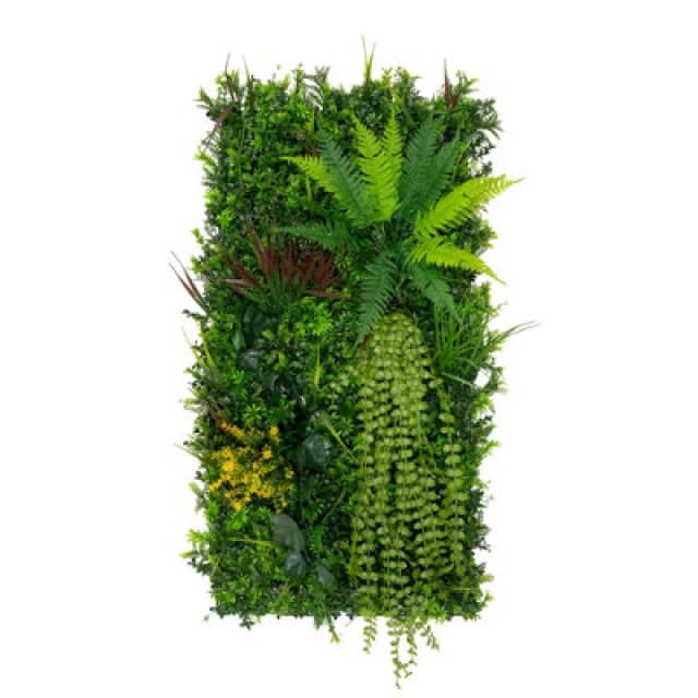 Monstershop Artificial Plant Wall Panel 50 x 100cm Alina Living Foliage Greenery Tiles Indoor Outdoor Weather & UV Resistant Green