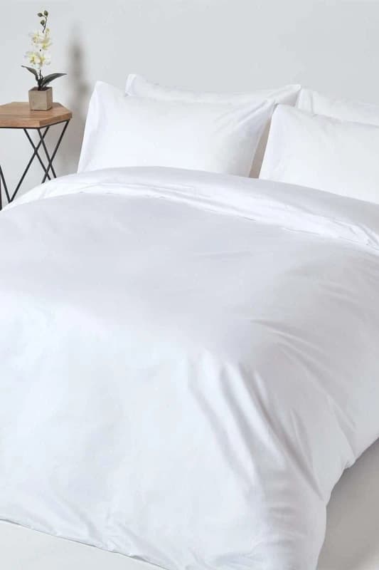 Homescapes White Egyptian Cotton Duvet Cover With Pillowcases 1000 Tc, Double