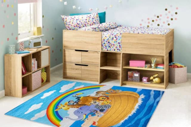 RugsX Bambino 2685 Washing Carpet Animals, Boat For Children Anti Slip - Blue / Brown 80X150 Cm
