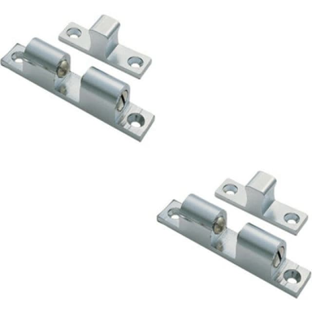 Loops 2x Double Ball Roller Cupboard Catch 43 x 8mm 34.5mm Fixing Centres Satin Chrome Multi unisex
