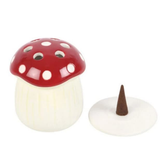 Something Different Something Different Mushroom Incense Cone Holder in White White One Size Unisex 5063574672856