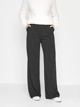 Long Tall Sally Pinstripe Wide Leg Trouser 34" - Black, Size 10, Length 34, Women