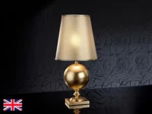Terra Table Lamp Gold Leaf with Round Tappered Shade