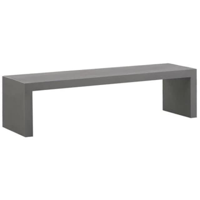 BELIANI Beliani - Outdoor Concrete Bench Grey Steel Frame Rectangular Taranto 216100