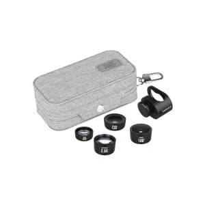 Momax CAM7D X-Lens Pro: 4 in 1 Premium Lens Set for Smartphone (Wide Angle/Macro/Fisheye/CPL Filter) - Black