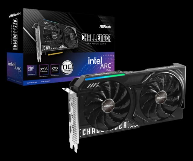ASRock Intel Arc B580 Challenger OC 12GB GDDR6 Dual Fan Graphics Card - Black - B580 CL 12GO
