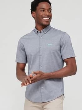 BOSS Biadia Short Sleeve Oxford Shirt - Navy Size M Men