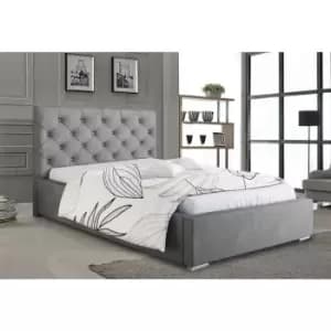 Hillary Bed Super King Plush Velvet Grey