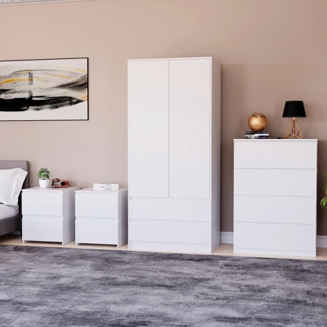 Lassic Vida Designs 4 Piece Denver Bedroom Set 2 White unisex One Size