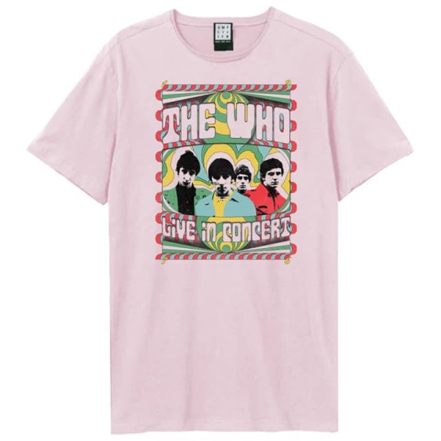 Amplified Amplified Men Paisley Live In Concert The Who T-Shirt in Pink Size: X-Large Pink XL Male 5063806465768