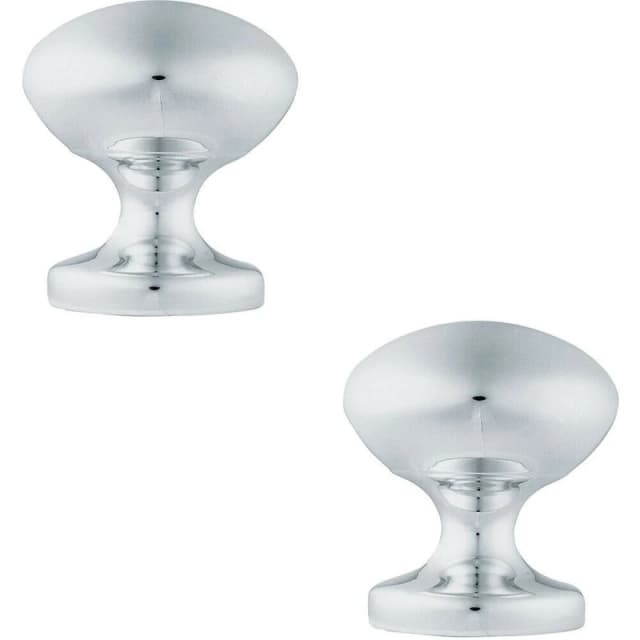 Loops 2x 57mm OCTAGONAL Centre Door Knob Victorian Satin Chrome Outdoor Front Handle Multi unisex