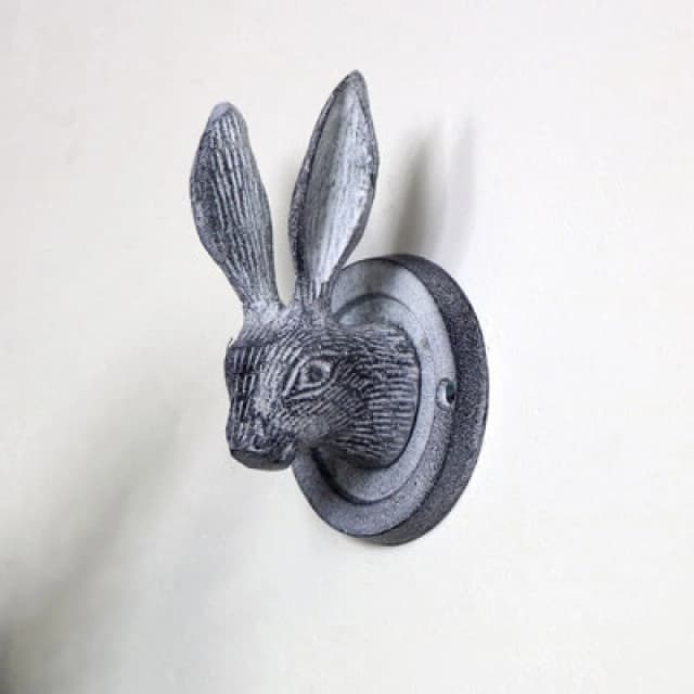 Melody Maison Grey Hare Head Coat Hook 8.5cm X 13cm Dark Grey unisex