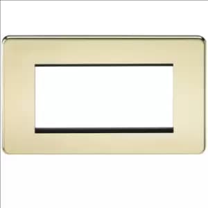 KnightsBridge Screwless 4G Modular Faceplate - Polished Brass