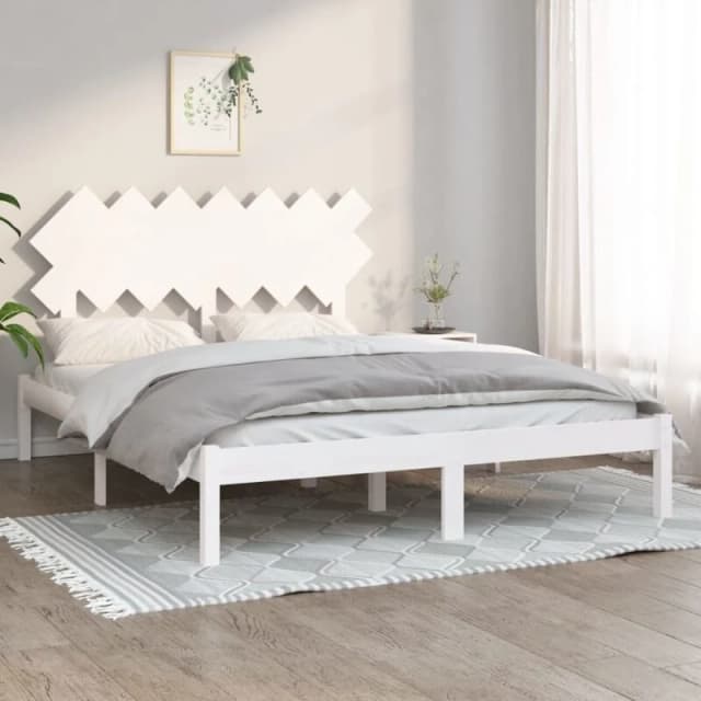 VIDAXL Bed Frame without Mattress White 140x190cm Solid Wood Vidaxl 8720287035992