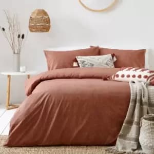 The Linen Yard Claybourne Single Duvet Cover Set Cotton Pecan