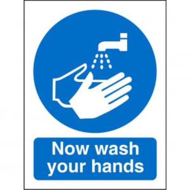 Seco Mandatory Safety Sign Now Wash Your Hands Self Adhesive Vinyl 150 EXR28643SS