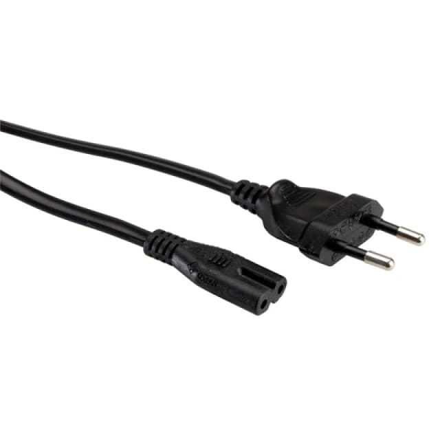 ROLINE Euro Power Cable. 2-pin. Black 1.8 m