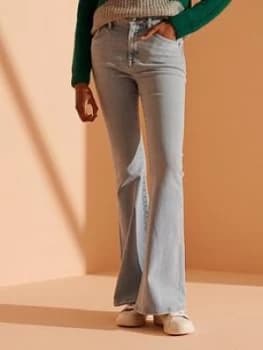 Superdry High Rise Skinny Flare Jeans - Denim Size 26, Inside Leg 31, Women