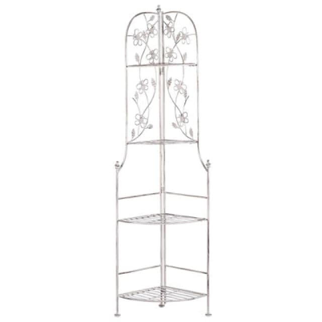 Beliani Corner Shelving Unit Biella Metal 35cm 35cm White