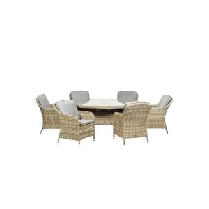 Royalcraft Wentworth Rattan 6 Seater Ellipse Imperial Dining Set - Garden & Outdoor
