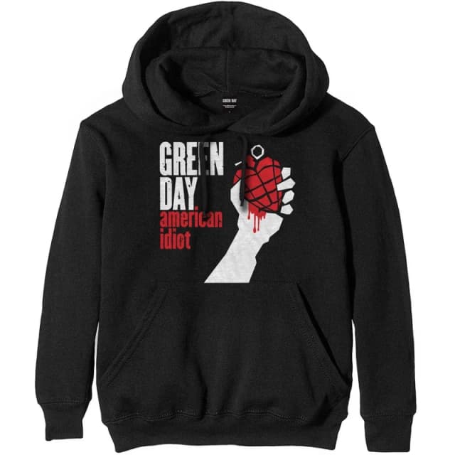 Green Day Mens American Idiot Hoodie in Black Size: Large Black Male L