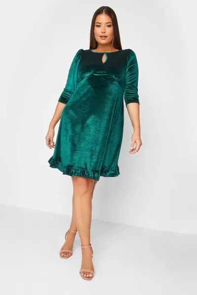 Keyhole Velvet Midi Dress