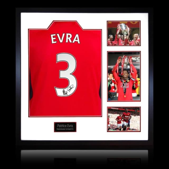 The Fan Cave Patrice Evra Signed Manchester United Home Shirt E Red unisex 820x820mm