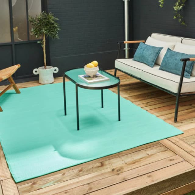 The Rugs Reversible Waterproof Plain Outdoor Rug Urban 1000 Turquoise