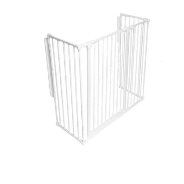 Safetots Extra Tall Multi Panel Fire Surround, 51Cm Deep X 118Cm Wide, White, 105Cm High, Baby And Toddler Fire Guard