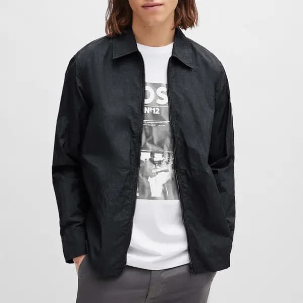 BOSS Orange Lovvy Harrington Jacket - L Black Coats and Jackets male 50511587-001 L