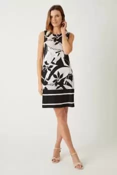 Mono Palm Border Jersey Shift Dress