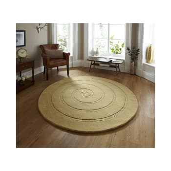 Spiral Gold 180cm x 180cm Circle - Yellow and Beige