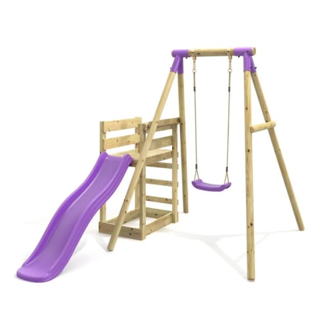 OutdoorToys Single Swing Set with Slide - Solar Purple Purple Unisex