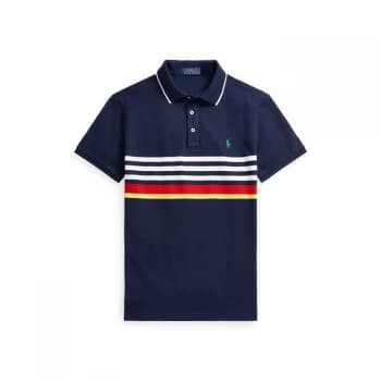 Polo Ralph Lauren Stripe Mesh Polo Shirt - Newport Navy