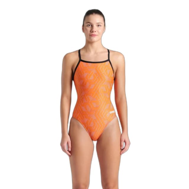 Womens 1 Piece swimsuit Arena Escape Lightdrop Orange Female 46