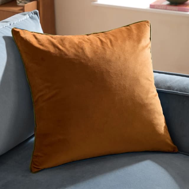 Furn Furn Meridian Velvet Cushion in Tan Size: 45cm x 45cm Tan 45cm x 45cm Unisex 5025532353788